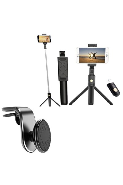 OEM Set trepied/selfie, telecomanda/bluetooth, negru, IOS/Android si suport t...