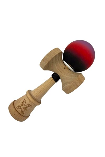 LEIBOO Kendama X Rubber Grip Big Cup V3 Wood 18 cm - Cardinal Red