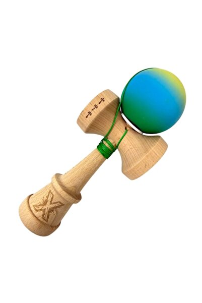 LEIBOO Kendama X - Mâner din cauciuc, Cupă mare V3, Lemn, 18 cm, Rulment meta...