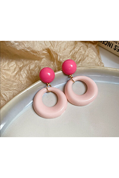 TChic Pink Color Acrylic Design Earrings