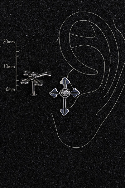 ömay takı Gül Haç Altın Tragus Helix Piercing