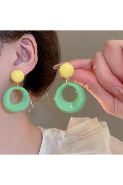 TChic Green Color Acrylic Women Design Earrings