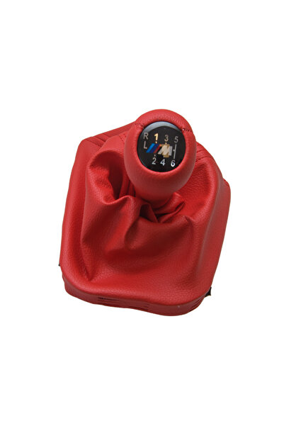 Rose BMW E46 Topuzlu Vites Körüğü -6 İleri- Man.Şanz; Kırmızı Suni Deri Işıkl...