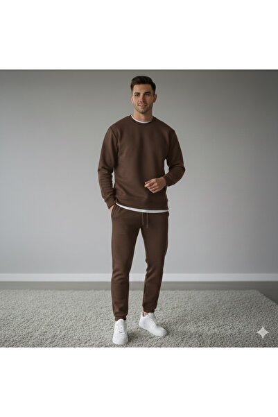 Pablomoda 2-Piece Oversize Unisex 3 Thread Ribbed Top and Bottom Set