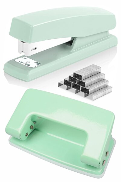 Artmaster Açık Yeşil Zımba Makinesi No:10 ve Delgeç 1 Adet Küçük Zımba Makina...