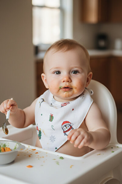 Ponchik 7-Piece Two-Stage 100% Cotton Double Layer Checkered Muslin Baby Droo...