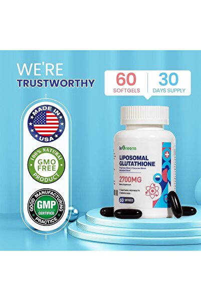 inGreens Liposomal Glutathione Phosphatidylcholine Glycine Resveratrol 2700 mg 60 Softgels