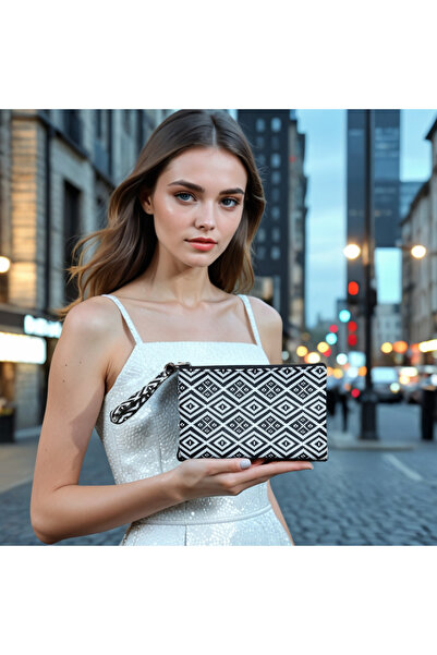 YONCA OUTLET Geantă clutch elegantă cu fermoar (YONCA 35063)