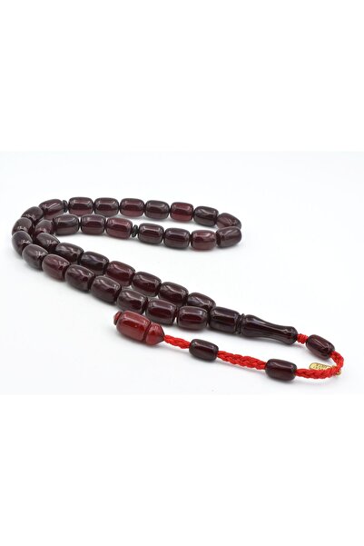 Murty99 سبحة من العقيق الأحمر اللامع بقطع الكبسولة، حجم كبير، لون بورجوندي، م...