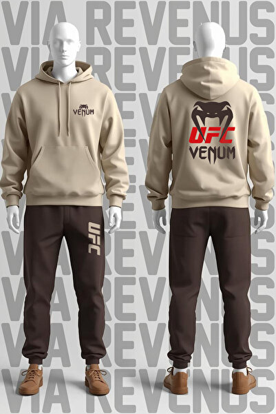 Vordevia Ufc Printed 3-Thread Fleece-Lined Hooded Tracksuit Set