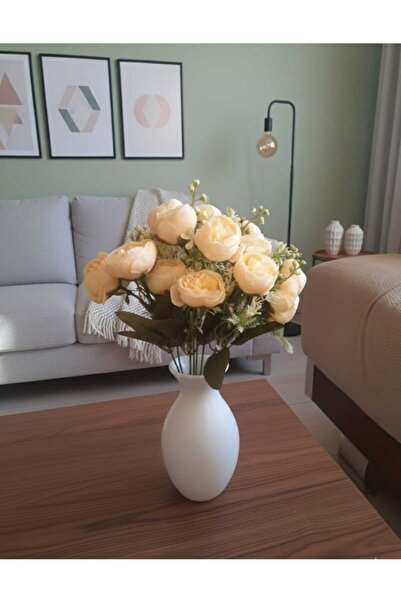 ENRUFLORA زهور السلمون والفاوانيا والجوز 45 سم لتزيين المنزل والشرفة والحديقة...