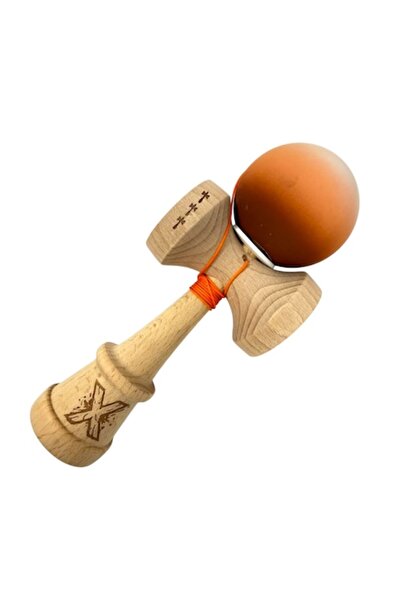 LEIBOO Kendama X Grip Rubber Grip, Big Cup V3, Lemn, 18 cm, Rulment metalic c...
