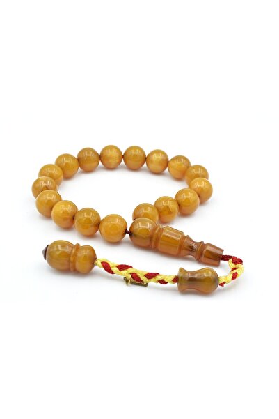 Murty99 Ebu Sırr Signed Sphere Cut Yellow Crimped Amber Efe Mascot Prayer Beads