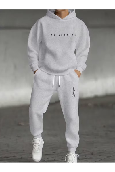 PAVRO Set de trening Swea tricou Jogger - supradimensionat cu căptușeală din ...