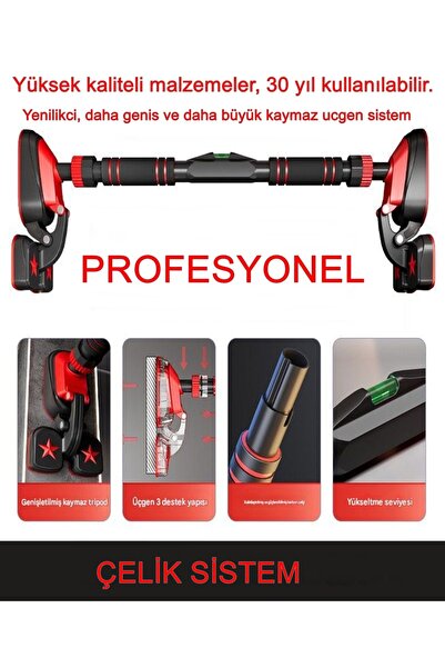 Raiden 3POD 3 Ayaklı 92-120CM Koridor Kapı Barfiksi Barfix Aleti Çubuğu Çekme Barı Demiri Bar BARFİX