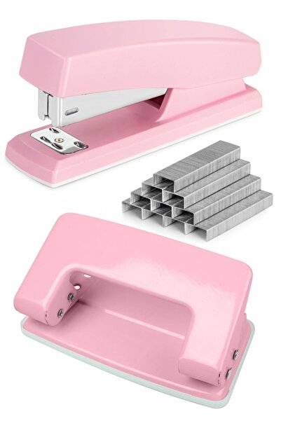 Artmaster Açık Pembe Zımba Makinesi No:10 ve Delgeç 1 Adet Küçük Zımba Makina...