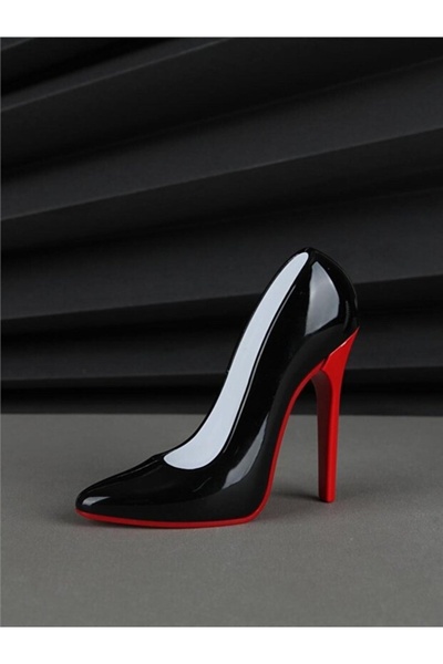 HEPBİMODA Topuklu Ayakkabı Şeklinde Siyah Gazlı Çakmak Yılbaşı Hediyesi Topuk...