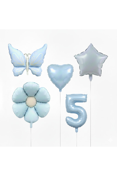 ÇITIPITISTORE Set de baloane din folie cu model fluture albastru, margaretă, ...