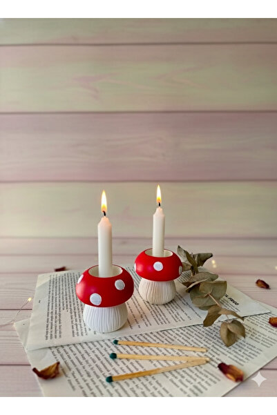 Liva Mantar Mumluk 2 li Set (Tealight Uyumlu)