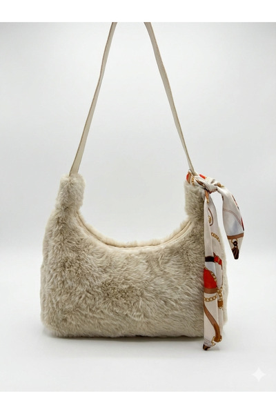 ateş3434 حقيبة إيكرا تانغا من القطيفة على شكل باجيت