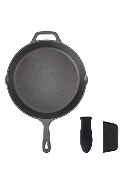 Navaris tigaie din fontă antiaderentă pentru aragaz/cuptor/grătar - 30 cm - negru, 48585.03