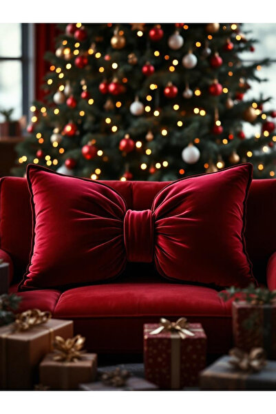 FARCY Velvet XXL Large Size Bow Appearance Decorative Pillow Bow Fabric Gift Pillow Throw Pillow Cushion