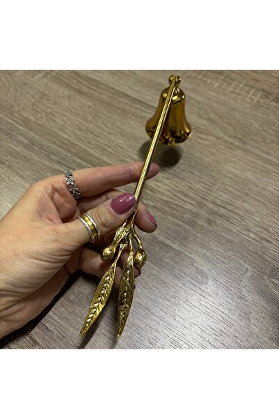 Mercan Tasarım Atölyesi UCU ZEYTİNLİ METAL MUM SÖNDÜRÜCÜ-GOLD