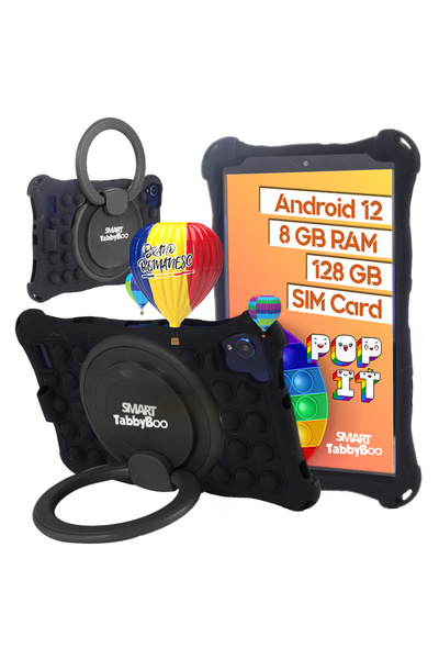 SMART TabbyBoo Tableta copii Popit, ecran 8 inch IPS, cu SIM, 128GB, 8GB RAM, Android 12, OctaCore