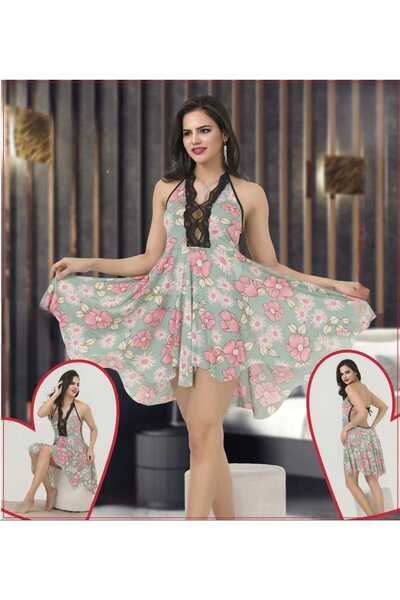 ZAVERA WOMAN Γυναικείο νυχτικό με δαντέλα από 100% βαμβάκι