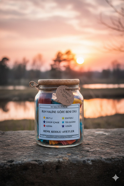 manevi hediye Manevi Ayet Kavanozu – El Yapımı Cam Ayet & Dua Kavanozu | Anla...