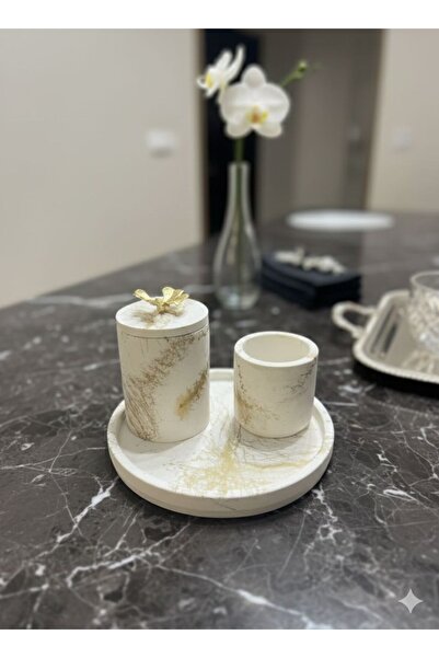 BeeCandleHome Mermer Desenli Banyo Seti