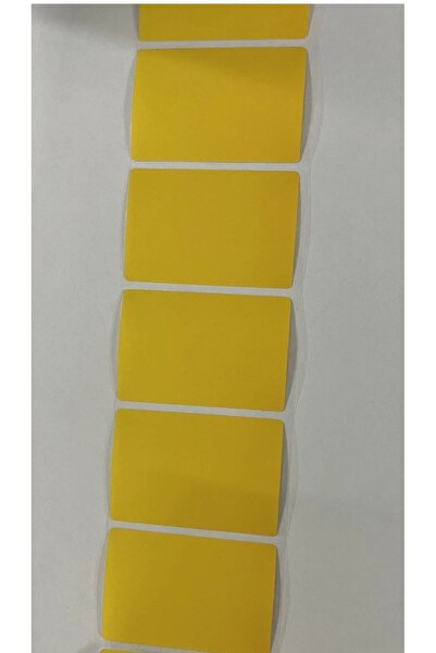 LABEL WORLD Boş Yapışkanlı Eczane Termal Barkod Etiketi Sarı Renk 60mm X 40mm