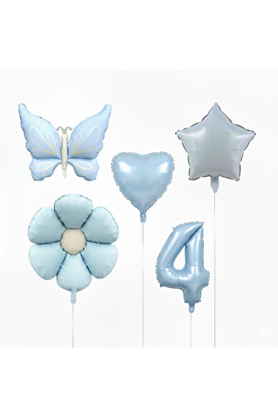 ÇITIPITISTORE Set de baloane din folie cu model fluture albastru, margaretă, ...