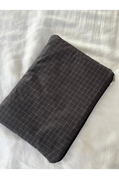 FASİON Gray Striped Tablet Bag 11.5 Inch 30X24