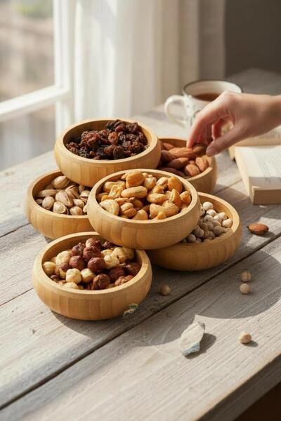 Coşev 3-Piece Bamboo Snack Bowl