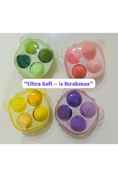sünger 🥇 Ayıcıklı Profesyonel Makyaj Süngeri–Ultra Soft Beauty Blender–Pürüzsüz Fondöten&Kapatıcı Uygulama