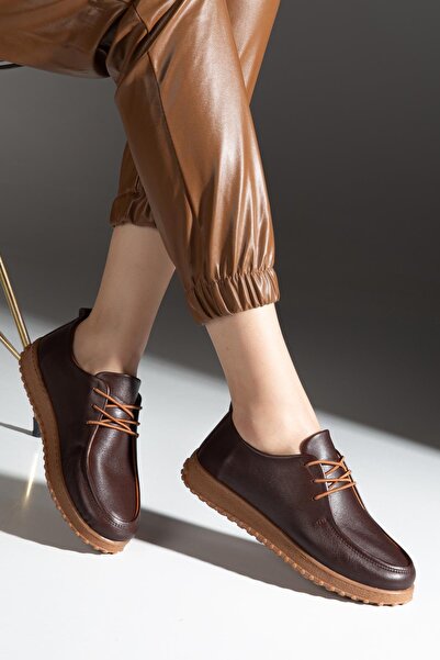 ALPELLİByAlp Pantofi casual Oxford, maro, din piele naturală, cu design moale...