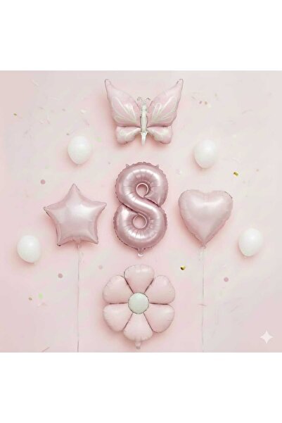 ÇITIPITISTORE Pembe kelebek paptya rakam folyo balonlu doğum günü parti set