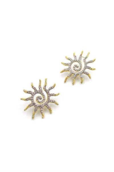 teknoparkx Stone Sun Earrings - Gold