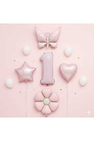 ÇITIPITISTORE Pembe kelebek paptya rakam folyo balonlu doğum günü parti set