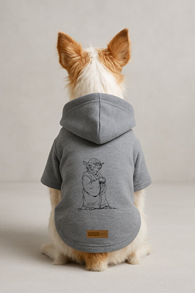 Monopetz Printed Inside Fleece Dog and Cat Clothing & Dress - Grey Color K Ho...