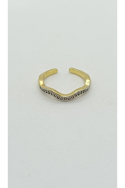 ndjewelry خاتم المفصل الذهبي المموج