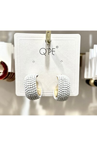 GLOW ACCESSORIES BAE White Stone Hoop Earrings - Qpe