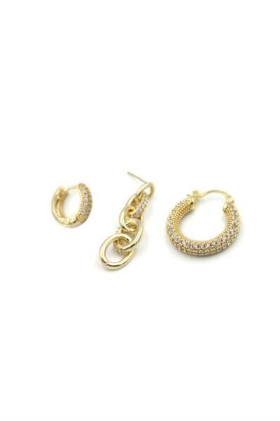 teknoparkx 3-Piece Hoop Earrings - Gold