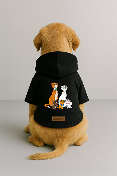 Monopetz Printed Dog and Cat Clothing & Dress with Fleece Inside - Black Colo...