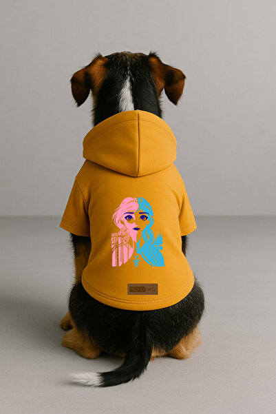 Monopetz Printed Dog and Cat Clothing & Dress with Fleece Inside - Yellow Col...