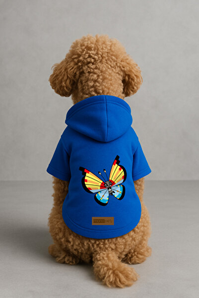 Monopetz Printed Dog and Cat Clothing & Dress with Fleece Inside - Blue Color...