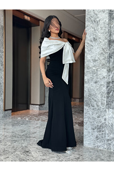 The give me Black and white evening dress