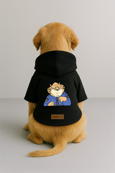 Monopetz Printed Dog and Cat Clothing & Dress with Fleece Inside - Black Colo...