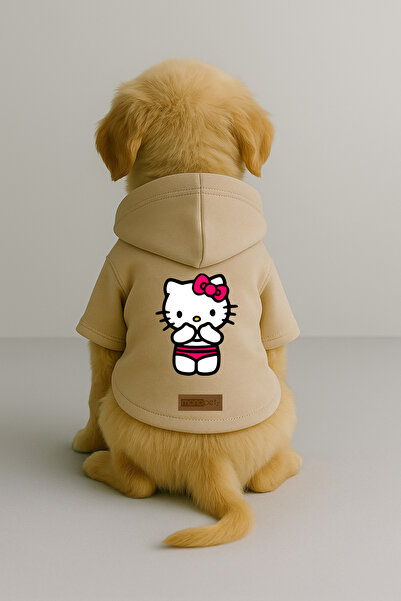 Monopetz Printed Dog and Cat Outfit & Dress with Fleece Inside - Beige Color ...